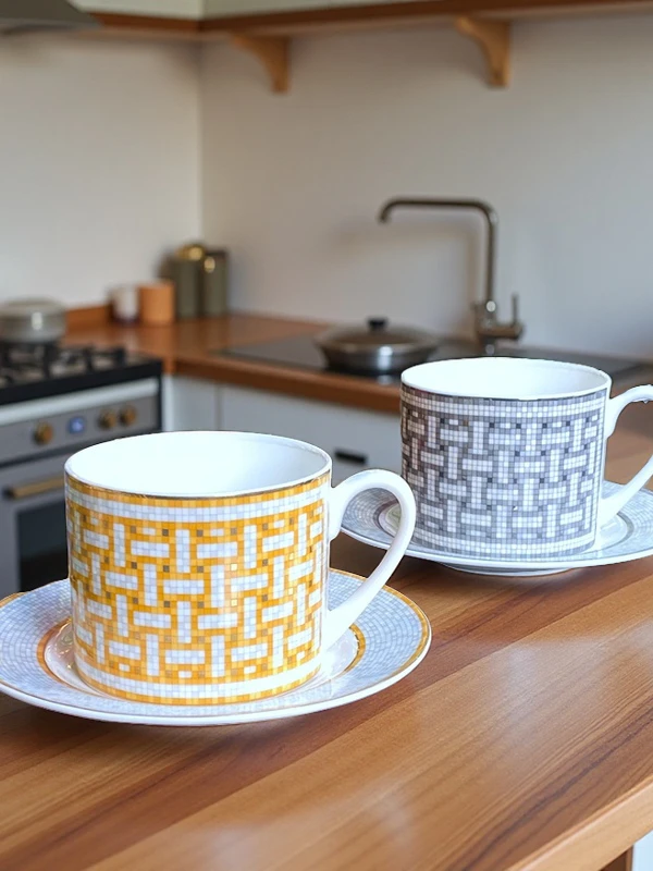 Coffee Tea And Sugar Set - Элегантный набор кофейных чашек из костяного